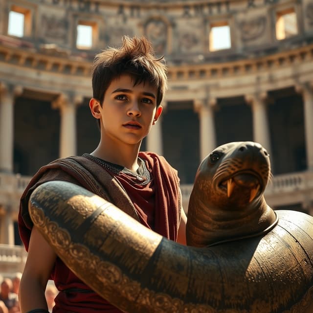 The Roman Arena Boy and the Ancient Glowing Seal