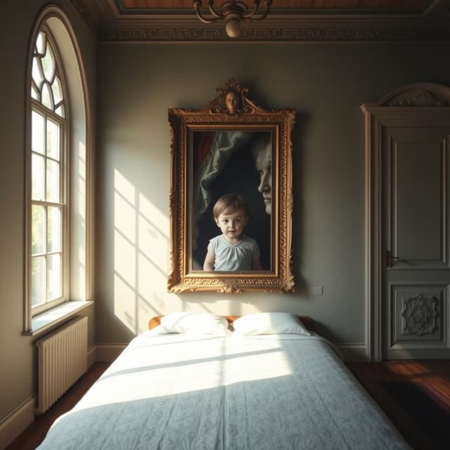 The Hidden Child Behind the Mansion Wall Painting