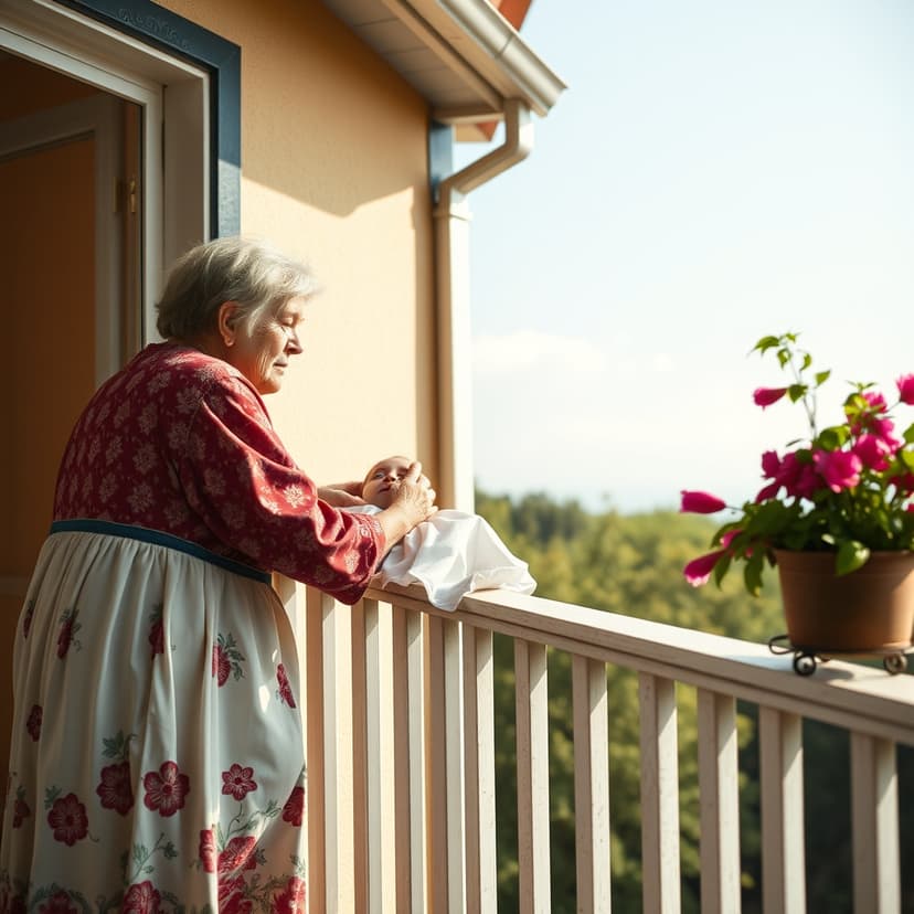 The Stepmother Dropped the Baby Over the Balcony Railing